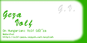 geza volf business card